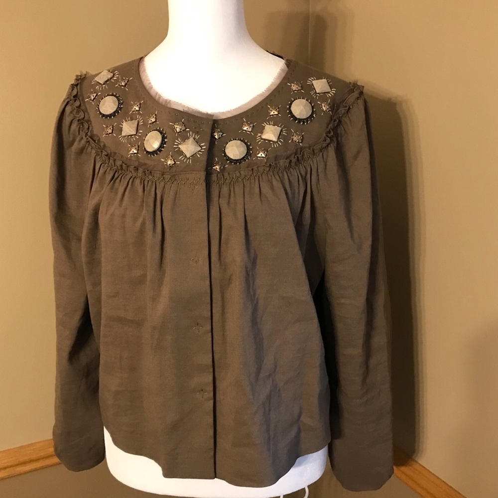 NWT Elie Tahari Krista Jacket Linen Silt Lagenlook